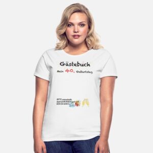 Geburtstag Party T_Shirt Gästebuch Frauen Männer Weiß photo 3