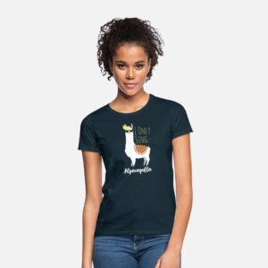 I only sing Alpacapella Alpaka Lama lustiges Shirt Navy photo 1