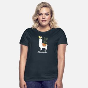 I only sing Alpacapella Alpaka Lama lustiges Shirt Navy photo 3