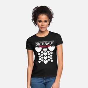 JGA _ Braut bemalen I Team Bride I Hochzeit Shirt Schwarz photo 1
