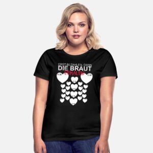 JGA _ Braut bemalen I Team Bride I Hochzeit Shirt Schwarz photo 3