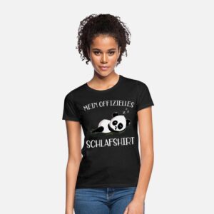 Offizielles Schlafshirt Pandabär Lazy Panda Schwarz photo 1