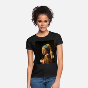 Vermeer Mädchen mit Perlenohrring und Smartphone Schwarz photo 1