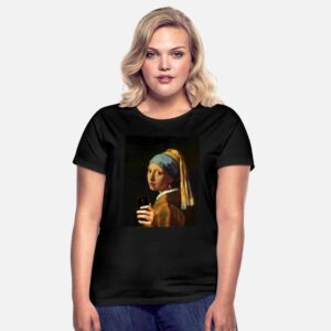 Vermeer Mädchen mit Perlenohrring und Smartphone Schwarz photo 3